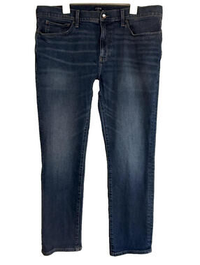 J Crew Flex Straight Leg Slim Jeans Mens 38x30 Medium Wash Stretch Mid Rise